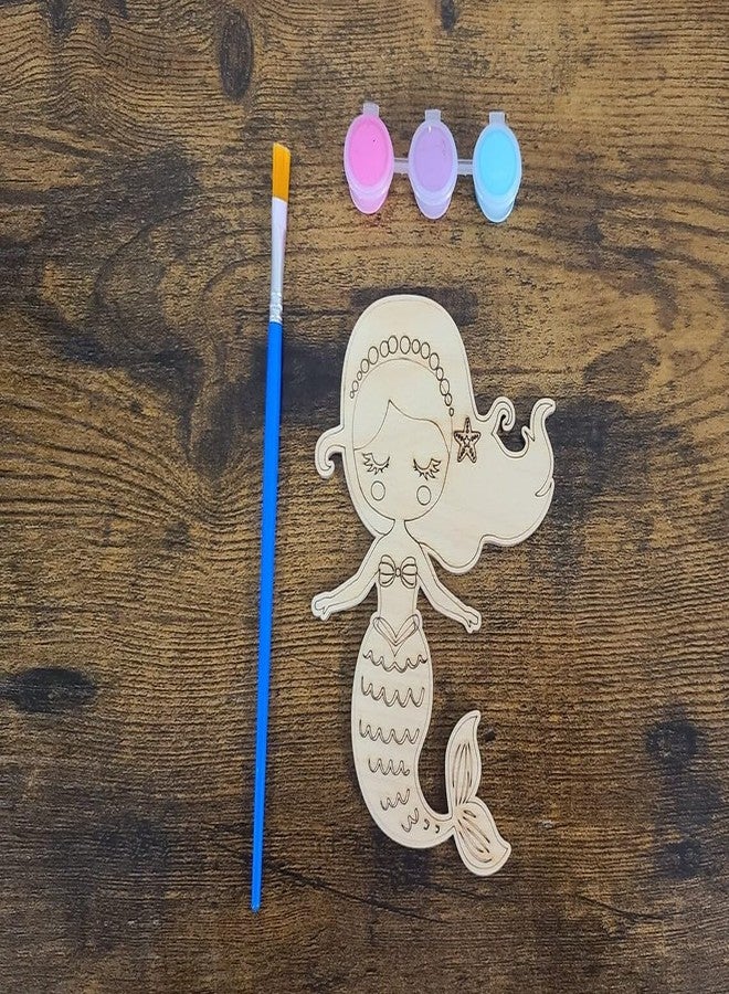Haoser Mermaid DIY kit, Paint kit for Kids, Craft Kits, Birthday Party Favor, Gift for Kids, Art Party Paint Kit, DIY Birthday, Kid's Activity- 4 inch - Image 2
